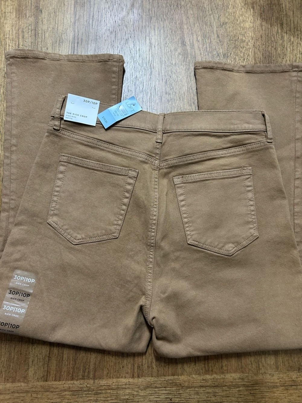 NWT Women’s High Rise Petite Kick Crop Tan PantsVersatile Everyday Wear 30P/10P - Picture 2 of 3